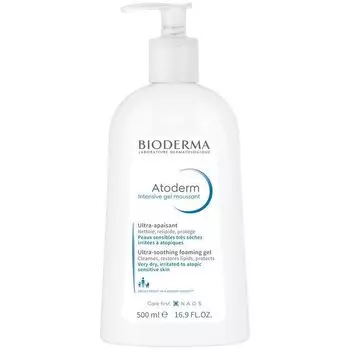 Гель для очень сухой атопичной кожи лица и тела очищающий Intensive Atoderm Bioderma/Биодерма 500мл