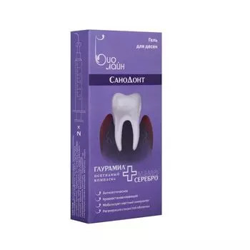 Гель для десен с пептидным комплексом глурамил и наносеребром Биолайн Санодонт шприц-дозатор 5мл 2шт