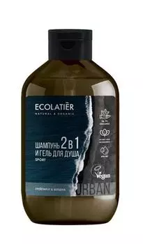 Гель для душа и шампунь мужской 2 в 1 грейпфрут & вербена, Ecolatier 600 мл