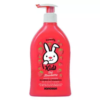 Гель для душа и шампунь с ароматом клубники Kids Sanosan/Саносан фл. 400мл
