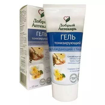 Гель для тела тонизирующий охлаждающий с бадягой Добрый Аптекарь туба 50мл