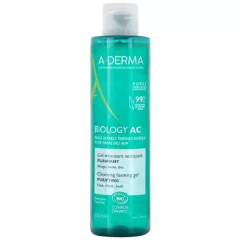 Гель пенящийся для жирной кожи склонной к акне очищающий Biology AC A-derma/А-дерма фл. 200мл