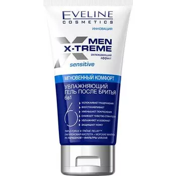 Гель увлажняющий после бритья 6в1 men x-treme Eveline 150 мл