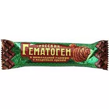 Гематоген Русский в шоколадной глазури с кедровым орехом 40 г