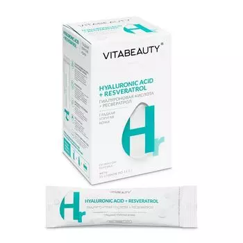 Гиалуроновая кислота+Ресвератрол персик Vitabeauty/Витабьюти батончики желейные стик 15,5г 15шт