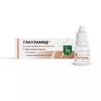 Глауламид капли глазные 20мг/мл+5мг/мл 5мл
