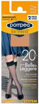 Гольфы эластичные 20 den телесный Pompea 2пары