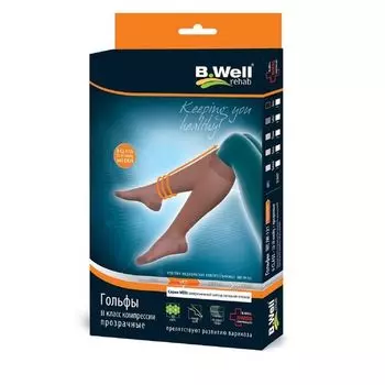 Гольфы компрессионные 2 класс JW-121 Med прозрачные телесные B.Well/Би Велл р.4
