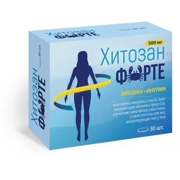 Хитозан Форте Квадрат-С таблетки 1400мг 30шт