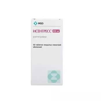 Исентресс таблетки п/о плен. 400мг 60шт