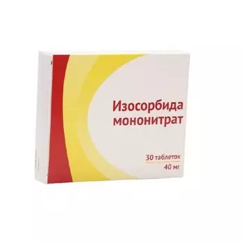 Изосорбида мононитрат таблетки с пролонг. высвобожд. п/о плен. 40мг 30шт