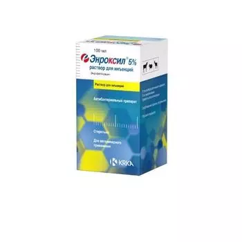 Энроксил раствор для инъекций для ветеринарного применения 5% 100мл