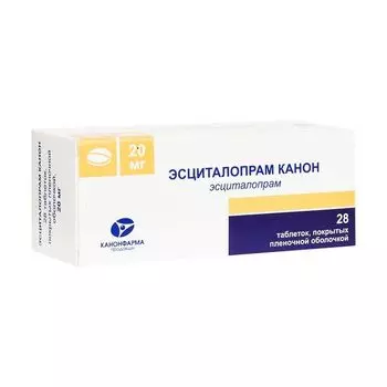 Эсциталопрам Канон таблетки п/о плен. 20мг 28шт