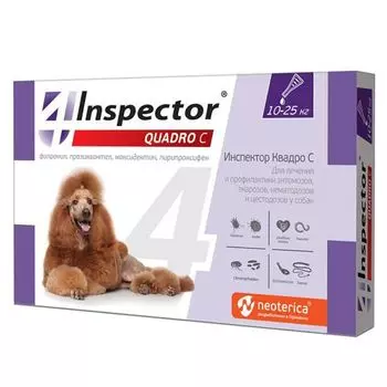 Капли на холку для собак 10-25кг Inspector 2,5мл