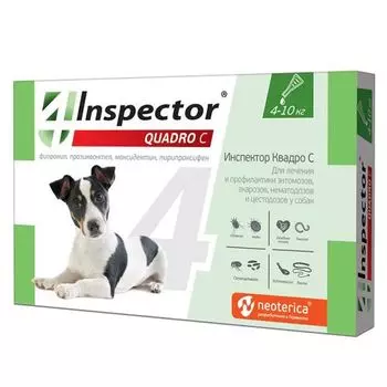 Капли на холку для собак 4-10кг Inspector 1мл