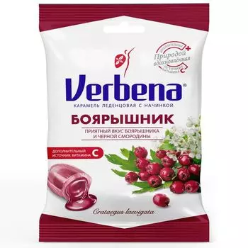 Карамель леденцовая с начинкой боярышник Verbena/Вербена пак. 60г