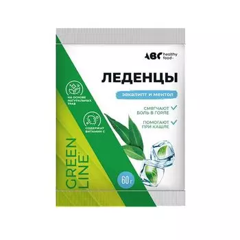 Карамель леденцовая с витамином С эвкалипт с ментолом ABC Healthy Food 60г