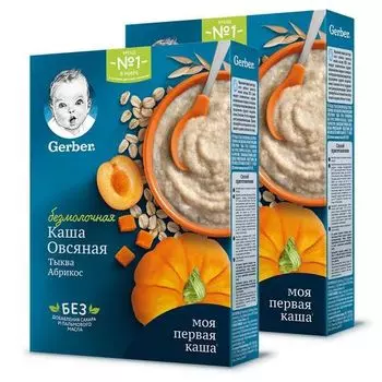 Каша безмолочная овсянка тыква-абрикос Gerber/Гербер 180г