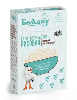 Каша безмолочная зерновая рисовая с пребиотиком Беллакт 200г