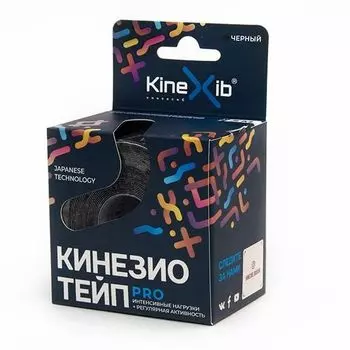 Тейп кинезио адгезивный восстанавливающий черный Pro Kinexib 5х500см