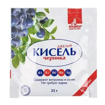 Кисель с черникой джели+ биокор 25 г