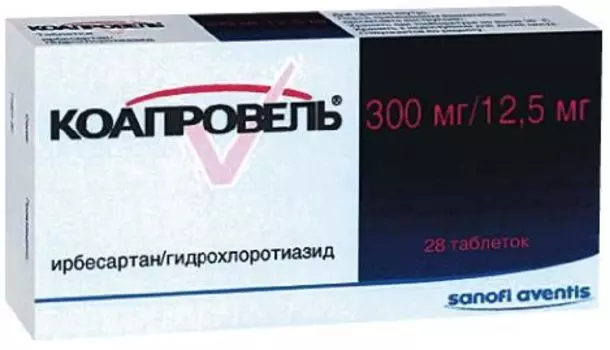 Коапровель таблетки п/о плен. 300мг+25мг 28шт