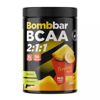 Коктейль BCAA сухой концентрат тропический микс Bombbar 300г