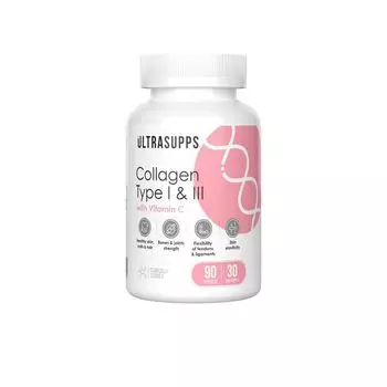 Коллаген I и III типа UltraSupps/Ультрасаппс капсулы 568мг 90шт