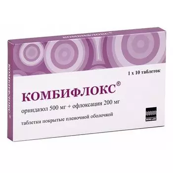 Комбифлокс таблетки п/о плен. 500мг+200мг 10шт