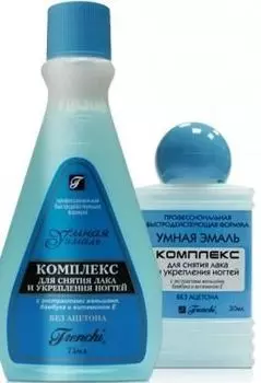 Комплекс для снятия лака укрепляющий ногти бамбук-женьшень Умная Эмаль 75мл