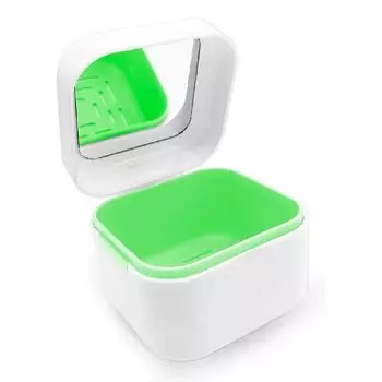 Контейнер для хранения протезов Dentalpik с зеркалом DP2 зеленый