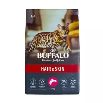 Корм сухой для кошек лосось Adult Hair&Skin Mr.Buffalo 400г