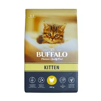 Корм сухой для котят курица Kitten Mr.Buffalo 400г
