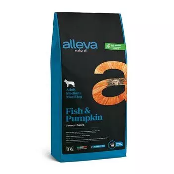 Корм сухой для взрослых собак средних и крупных пород с рыбой и тыквой Natural Alleva/Аллева 12кг