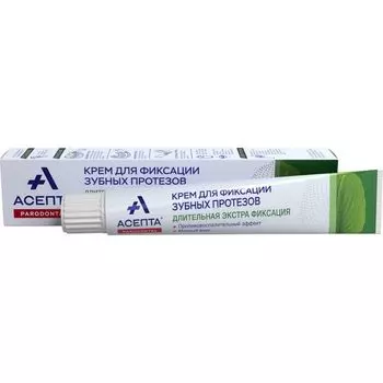 Крем для фиксации зубных протезов экстра фиксация мятный вкус Асепта 40г