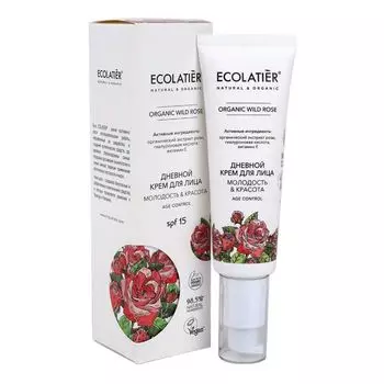 Крем для лица дневной Organic wild rose Ecolatier 50мл