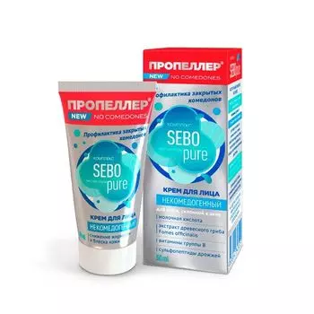 Крем для лица некомедогенный для кожи, склонной к акне Пропеллер 50мл