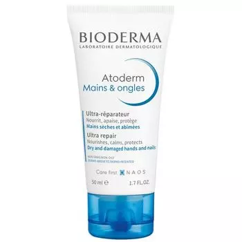 Крем для сухой для поврежденной кожи рук и ногтей Atoderm Bioderma/Биодерма 50мл