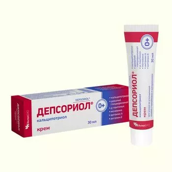 Крем для ухода за утолщенной кожей с чешуйками и шелушением для взрослых и детей 0+ Депсориол туба 30мл