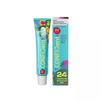 Крем для всесторонней фиксации зубных протезов вкус мяты и цитруса Confident Fix Splat/Сплат 40г