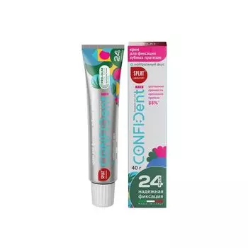 Крем для всесторонней фиксации зубных протезов вкус нейтральный Confident Fix Splat/Сплат 40г