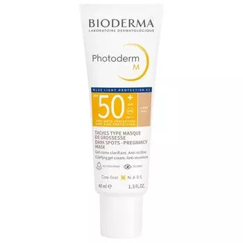 Крем-гель cолнцезащитный светлый оттенок SPF50+ M Photoderm Bioderma/Биодерма туба 40мл