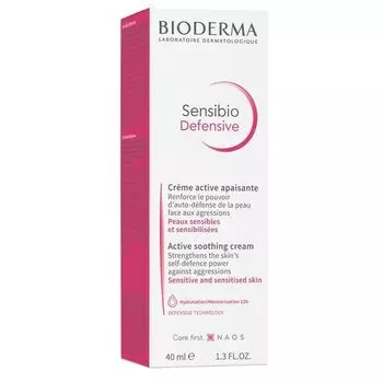 Крем для чувствительной кожи лица увлажняющий легкий Defensive Sensibio Bioderma/Биодерма 40мл