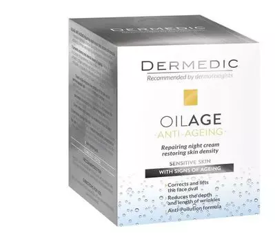 Крем ночной для восстановления упругости кожи dermedic oilage 50 г