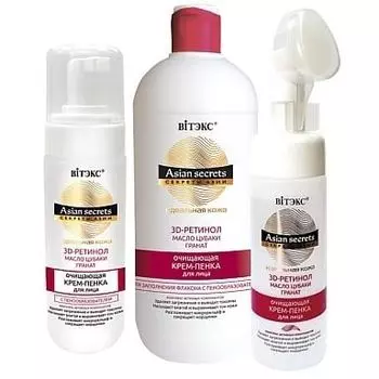 Крем-пенка для лица очищающая с силиконовой щеткой Витэкс Секреты Азии 175мл