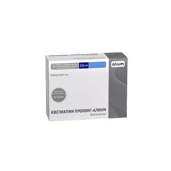 Кветиапин Пролонг-Алиум таблетки с пролонг. высвоб. п/о плен. 200мг 60шт