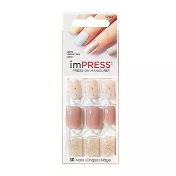 Лак твердый для маникюра короткая длина Марсель Broadway imPRESS Manicure Kiss 30шт