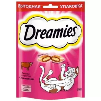 Лакомство для кошек подушечки с говядиной Dreamies 140г