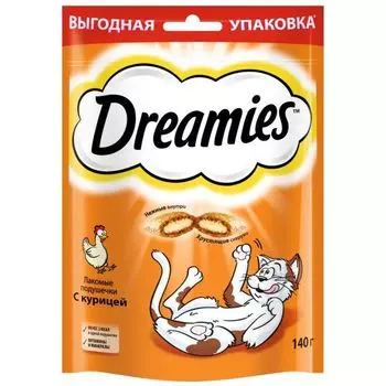 Лакомство для кошек подушечки с курицей Dreamies 140г