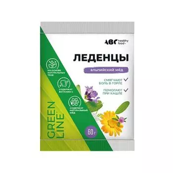 Леденцы на основе трав с витамином С альпийский мед ABC Healthy Food пакет 60г